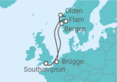 Reiseroute der Kreuzfahrt  Norwegen, Belgien - Royal Caribbean