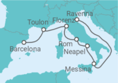Reiseroute der Kreuzfahrt  Italien, Frankreich - Royal Caribbean