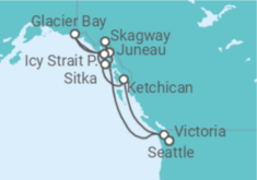 Reiseroute der Kreuzfahrt  Alaska - NCL Norwegian Cruise Line