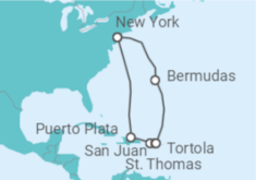 Reiseroute der Kreuzfahrt  Advent in New York, Karibik & Bermudas - NCL Norwegian Cruise Line