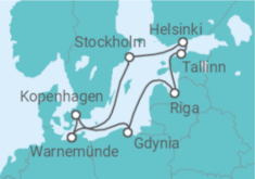 Reiseroute der Kreuzfahrt  10 Nächte - Ostsee mit Helsinki & Tallinn I - Mein Schiff