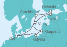 Reiseroute der Kreuzfahrt  10 Nächte Ostsee mit Tallinn - Mein Schiff