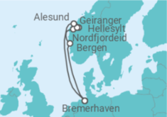 Reiseroute der Kreuzfahrt  7 Nächte - Norwegen mit Geirangerfjord - Mein Schiff