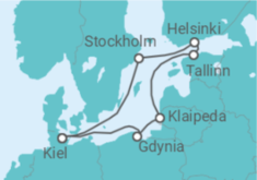 Reiseroute der Kreuzfahrt  10 Nächte - Ostsee mit Tallinn  - Mein Schiff
