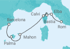 Reiseroute der Kreuzfahrt  Spanien - WindStar Cruises
