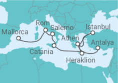 Reiseroute der Kreuzfahrt  7 Nächte - Westliches Mittelmeer mit Cádiz - Mein Schiff