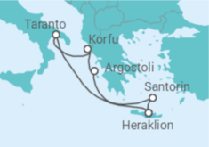Reiseroute der Kreuzfahrt  7 Nächte - Östliches Mittelmeer mit Korfu - Mein Schiff