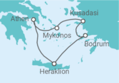 Reiseroute der Kreuzfahrt  7 Nächte - Östliches Mittelmeer mit Piräus  - Mein Schiff