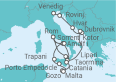 Reiseroute der Kreuzfahrt  Von Venedig  nach Civitavecchia (Rom) - WindStar Cruises