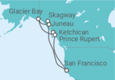 Reiseroute der Kreuzfahrt  Inside Passage (with Glacier Bay National Park) - Princess Cruises