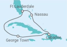 Reiseroute der Kreuzfahrt  Kaimaninseln - Celebrity Cruises