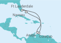 Reiseroute der Kreuzfahrt  Aruba, Curaçao, Bahamas - Celebrity Cruises