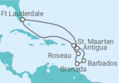 Reiseroute der Kreuzfahrt  Sint Maarten, Barbados, Antigua Und Barbuda - Celebrity Cruises