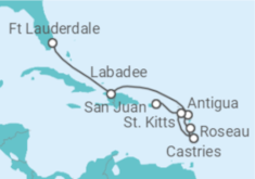 Reiseroute der Kreuzfahrt  Antigua Und Barbuda, St. Lucia - Celebrity Cruises
