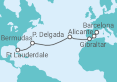 Reiseroute der Kreuzfahrt  Spanien, Portugal, Bermudas - Celebrity Cruises