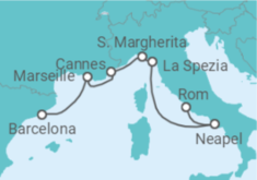 Reiseroute der Kreuzfahrt  Italien, Frankreich - Celebrity Cruises