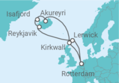 Reiseroute der Kreuzfahrt  Vereinigtes Königreich, Island - Celebrity Cruises
