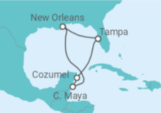 Reiseroute der Kreuzfahrt  USA, Mexiko - Celebrity Cruises