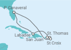 Reiseroute der Kreuzfahrt  Puerto Rico, Amerikanische Jungferninseln - Royal Caribbean