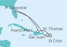 Reiseroute der Kreuzfahrt  Puerto Rico, Amerikanische Jungferninseln - Royal Caribbean