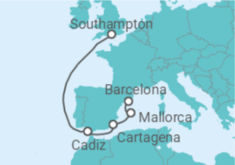 Reiseroute der Kreuzfahrt  European Explorer - Princess Cruises