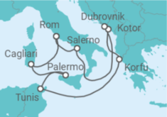Reiseroute der Kreuzfahrt  Östliches Mittelmeer - Princess Cruises