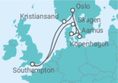 Reiseroute der Kreuzfahrt  Scandinavia - Princess Cruises