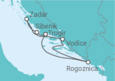 Reiseroute der Kreuzfahrt  Trogir • Šibenik • Kornaten • Zadar • Trogir + Ausflugspaket  - Nicko Cruises