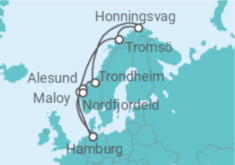 Reiseroute der Kreuzfahrt  Norwegen mit Nordkap Alles Inklusive - MSC Cruises