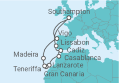 Reiseroute der Kreuzfahrt  Kanaren - MSC Cruises