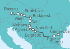 Reiseroute der Kreuzfahrt  Passau • Schwarzes Meer • Passau - Nicko Cruises