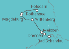 Reiseroute der Kreuzfahrt  Dresden • Bad Schandau (Prag) • Potsdam - Nicko Cruises