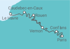 Reiseroute der Kreuzfahrt  Paris • Le Havre • Paris - Nicko Cruises