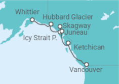 Reiseroute der Kreuzfahrt  Alaska - NCL Norwegian Cruise Line