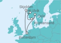 Reiseroute der Kreuzfahrt  Schweden, Dänemark, Norwegen - Holland America Line