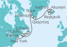 Reiseroute der Kreuzfahrt  Kanada, Antigua Und Barbuda, Grönland, Island - NCL Norwegian Cruise Line