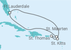 Reiseroute der Kreuzfahrt  Sint Maarten, Amerikanische Jungferninseln - Royal Caribbean