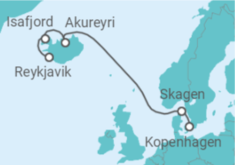 Reiseroute der Kreuzfahrt  The Wild Heart of Iceland - Explora Journeys