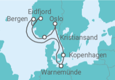 Reiseroute der Kreuzfahrt  Norwegen, Dänemark Alles Inklusive - MSC Cruises