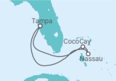 Reiseroute der Kreuzfahrt  Bahamas - Royal Caribbean