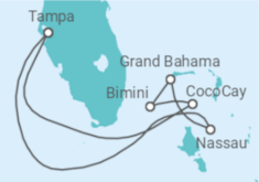 Reiseroute der Kreuzfahrt  Bahamas - Royal Caribbean