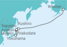 Reiseroute der Kreuzfahrt  Japan & North Pacific Crossing - Princess Cruises