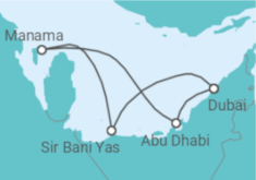 Reiseroute der Kreuzfahrt  Orient ab Dubai 2 mit Flug - AIDA