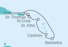 Reiseroute der Kreuzfahrt  Amerikanische Jungferninseln, St. Lucia, Barbados - Royal Caribbean