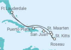 Reiseroute der Kreuzfahrt  Sint Maarten, Puerto Rico - Royal Caribbean