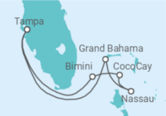 Reiseroute der Kreuzfahrt  Bahamas - Royal Caribbean