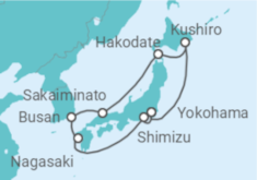 Reiseroute der Kreuzfahrt  Japan, Südkorea - Cunard