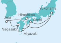 Reiseroute der Kreuzfahrt  Japan, Südkorea - Cunard