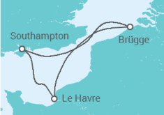 Reiseroute der Kreuzfahrt  BELGIUM AND FRANCE - PO Cruises