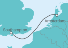 Reiseroute der Kreuzfahrt  AMSTERDAM - PO Cruises